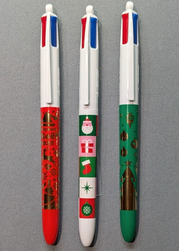 Lot de 3 stylos Bic 4 couleurs Joyeux Noël 2025